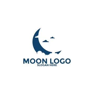 Moon logo vector icon, simple moon logo design template Stock Illustration