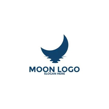 Moon logo vector icon, simple moon logo design template Stock Illustration