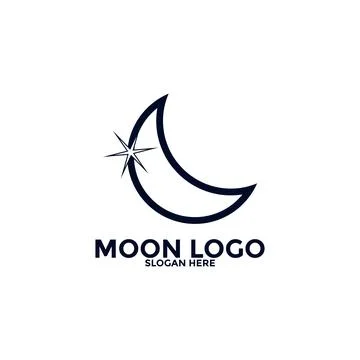 Moon logo vector icon, simple moon logo design template Stock Illustration