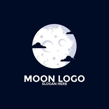 Moon logo vector icon, simple moon logo design template Stock Illustration