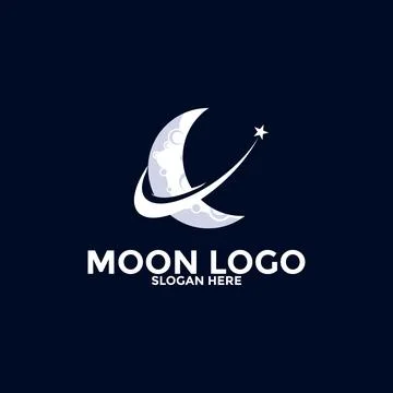 Moon logo vector icon, simple moon logo design template Stock Illustration