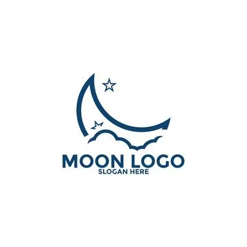 Moon logo vector icon, simple moon logo design template Illustrazione stock