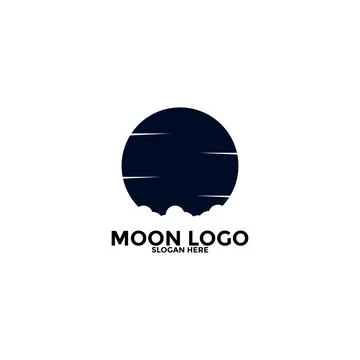 Moon logo vector icon, simple moon logo design template Stock Illustration
