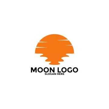Moon logo vector icon, simple moon logo design template Stock Illustration