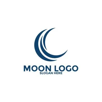 Moon logo vector icon, simple moon logo design template Stock Illustration