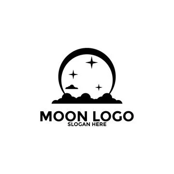 Moon logo vector icon, simple moon logo design template Stock Illustration