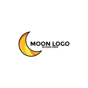 Moon logo vector icon, simple moon logo design template Stock Illustration