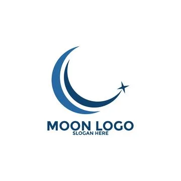 Moon logo vector icon, simple moon logo design template Stock Illustration