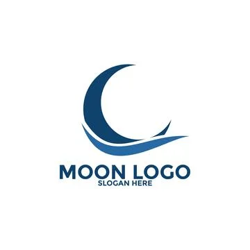 Moon logo vector icon, simple moon logo design template Stock Illustration