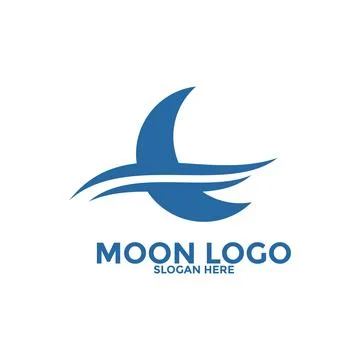 Moon logo vector icon, simple moon logo design template Stock Illustration