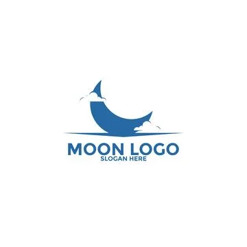 Moon logo vector icon, simple moon logo design template 스톡 일러스트