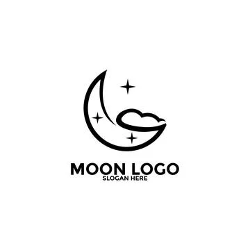 Moon logo vector icon, simple moon logo design template Stock Illustration