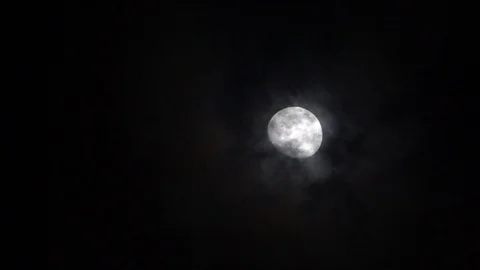 Moon Loses Behind Clouds Video stock 130005687