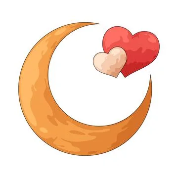 Moon love illustration Ilustração Stock