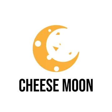 Moon Made of Cheese Logo Stock Illustration