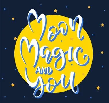 Moon magic and you, Colored vector illustration about love. Stock-Illustration