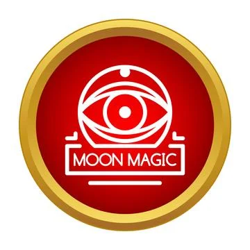 Moon magic concept with all seeing eye logo design Stock Illustration