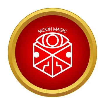 Moon magic concept icon on red circle Stock Illustration