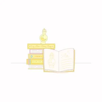 Moon magic potion book Stock Illustration