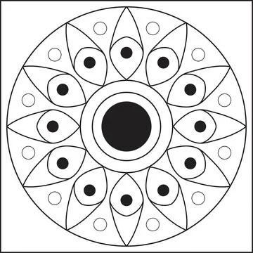 Moon Mandala Design Vector illustration on a white background. Stock Illustration