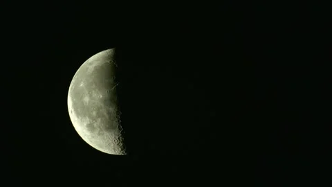 The moon with many craters moves from left to right with zoom in. Stock Footage 152856030