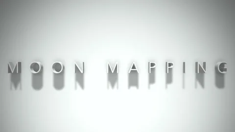 Moon mapping 3D title animation white text on a white background Vídeos de archivo 298374563