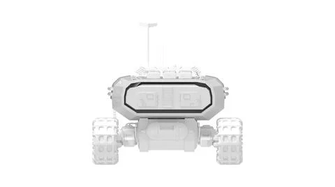 Moon Mars space vehicle 3D rendering computer model isolated on white Stock Illustration