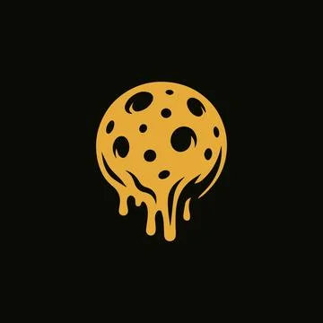 Moon Melted Cheese Scenery Logo 스톡 일러스트