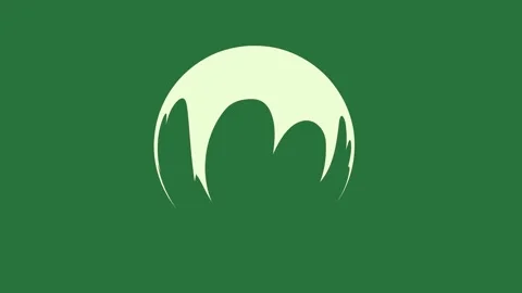 The moon in middle and white egg on border fire symbol isolated on green screen Stock Footage 336855538