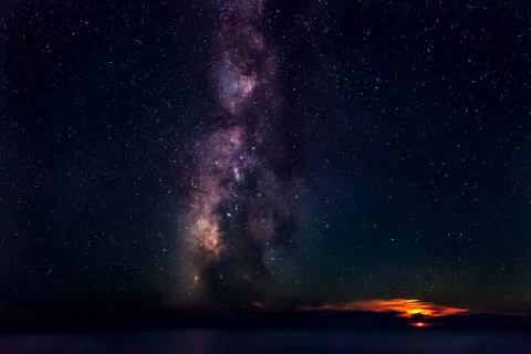 Moon &amp; Milky Way Stock Photos