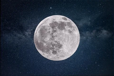 Moon Milkyway Composite Stock Photos