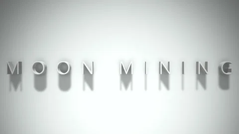 Moon mining 3D title animation with shadows on a white background Stock Footage 296804824