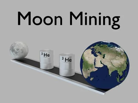 Moon Mining concept Ilustração Stock