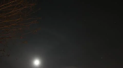 Moon on misty night Stock Footage 22213523