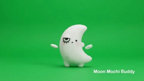 Moon Mochi Buddy Video stock 346165449