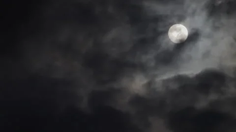 Moon in moody clouds 47450079