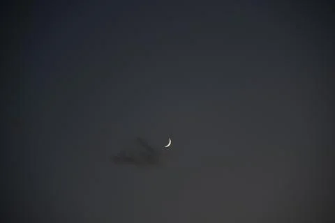 Moon moon on the background of the dark night sky Stock Photos