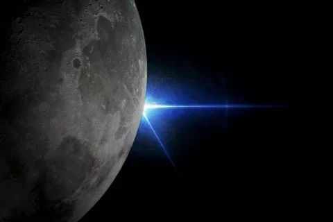 Moon Moon Illustration - 3D Render - Maps courtesy of Nasa at http://earth... Stock Photos