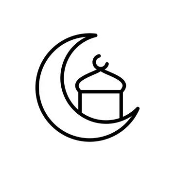 Moon mosque Ramadan icon. Simple line vector elements of islam icons for ui and イラスト素材