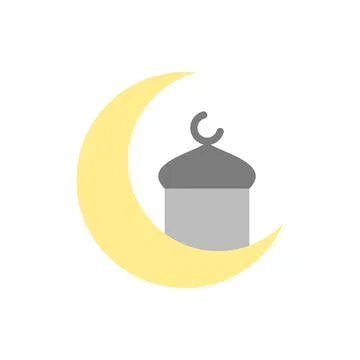 Moon mosque Ramadan icon. Simple color vector elements of islam icons for ui and Illustrazione stock