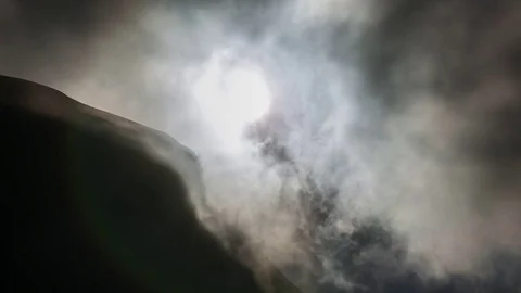 Moon move Down near Mountain time lapse Stock-Footage 83694910