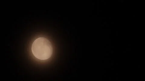 Moon movement in the mist - Night scene time-lapse Stock Footage 888997