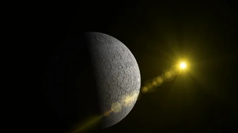 Moon movement in space - on black background Stock Footage 54627637