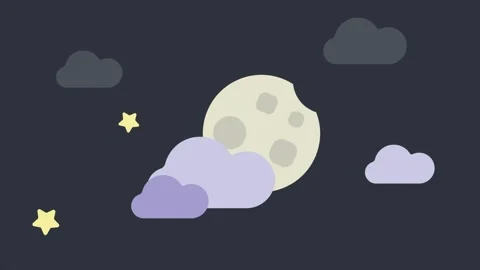 Moon moves at night amidst the clouds and stars, transforming into a cresce.. Stock Footage 321886452