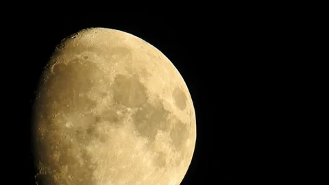 Moon moves on night sky, telescope view Stock Footage 316908155