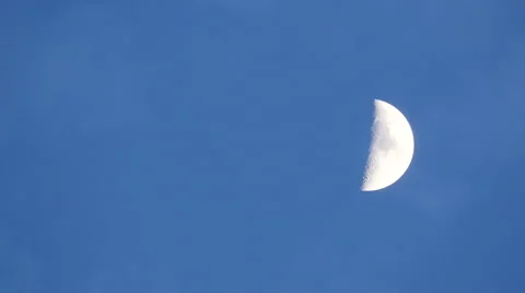 Moon moving in bluesky:4K timelapse Stock Footage 50408293