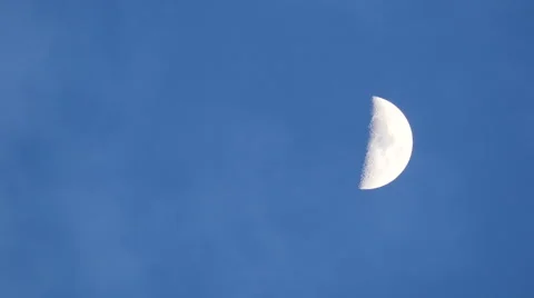 Moon moving in bluesky:4K timelapse Stock Footage 50408758