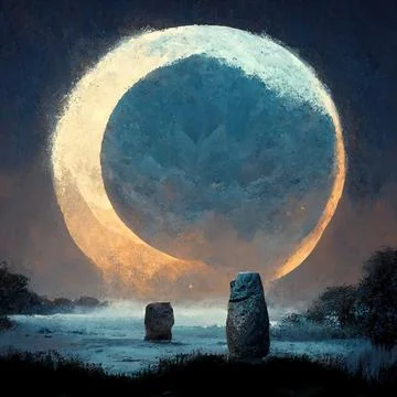 THE MOON MOVING Stock Illustration