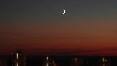 Moon moving through night sky, time lapse Stock Footage 150169061