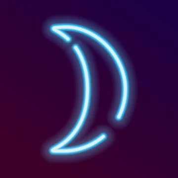 Moon Neon Icon 스톡 일러스트